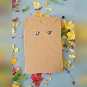 Silver Plated Triangle Stud Earrings